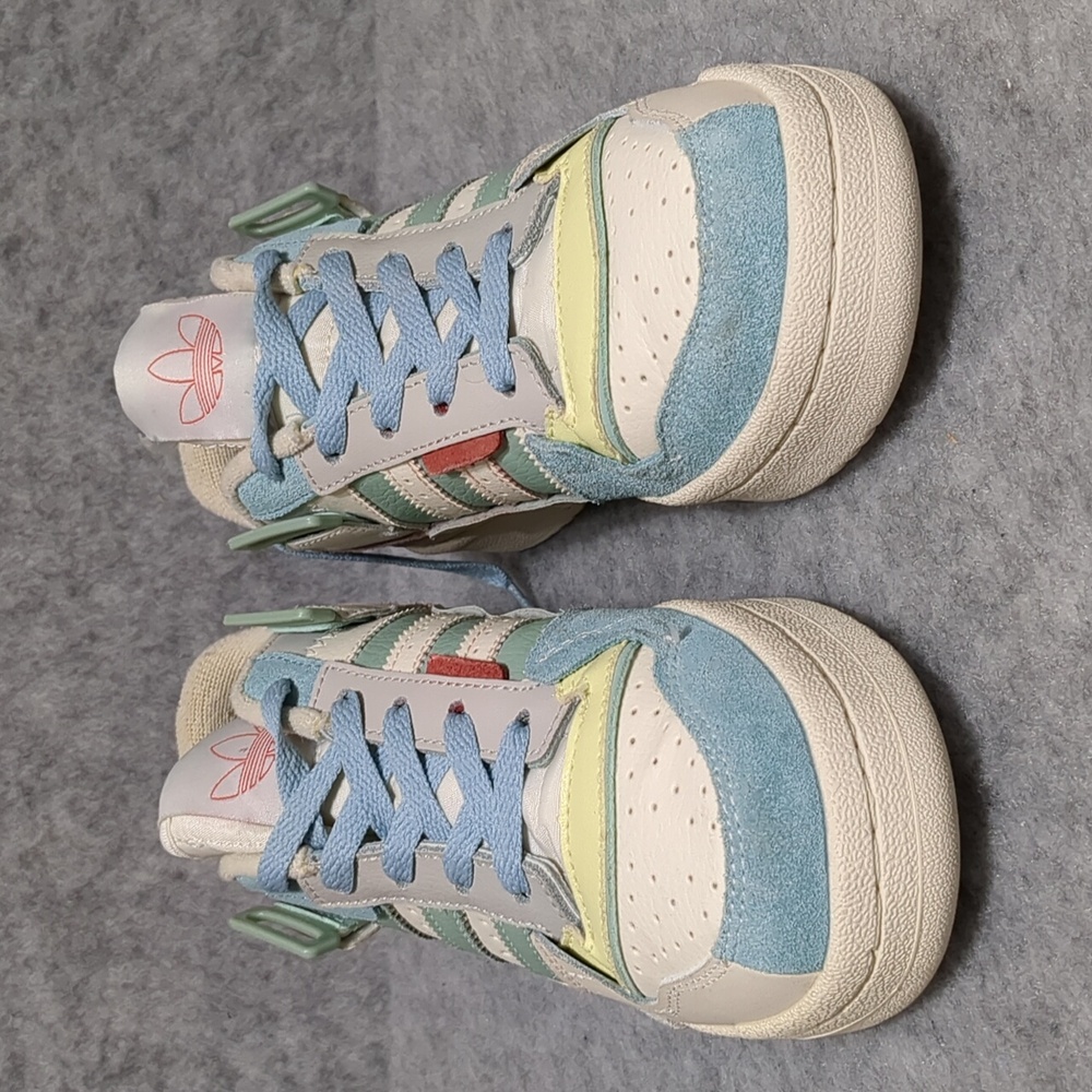 adidas originals Unisex Forum Exhibit Low Sneakers White/Pink/Blue Women's Sz6.5 - Picture 2 of 9